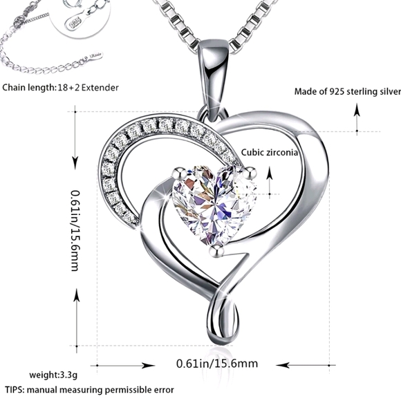 J.Rosée Heart Pendant 925 Sterling Silver - Picture 3 of 3